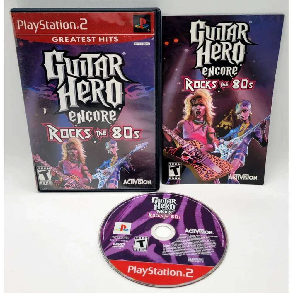Guitar Hero Encore: Rocks the 80s (Sony PlayStation 2‎ PS2) CIB COMPLETE IN BOX
